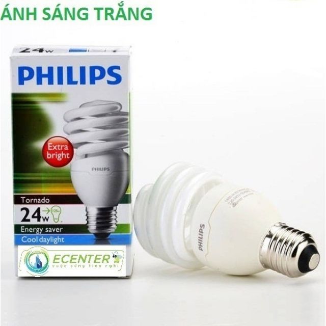 Đèn Compact Philips Tornado 24W CDL E27 ( Ánh sáng Trắng + Vàng )