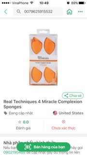 [Mới] Mút trứng trang điểm Miracle Complexion Real Techniques