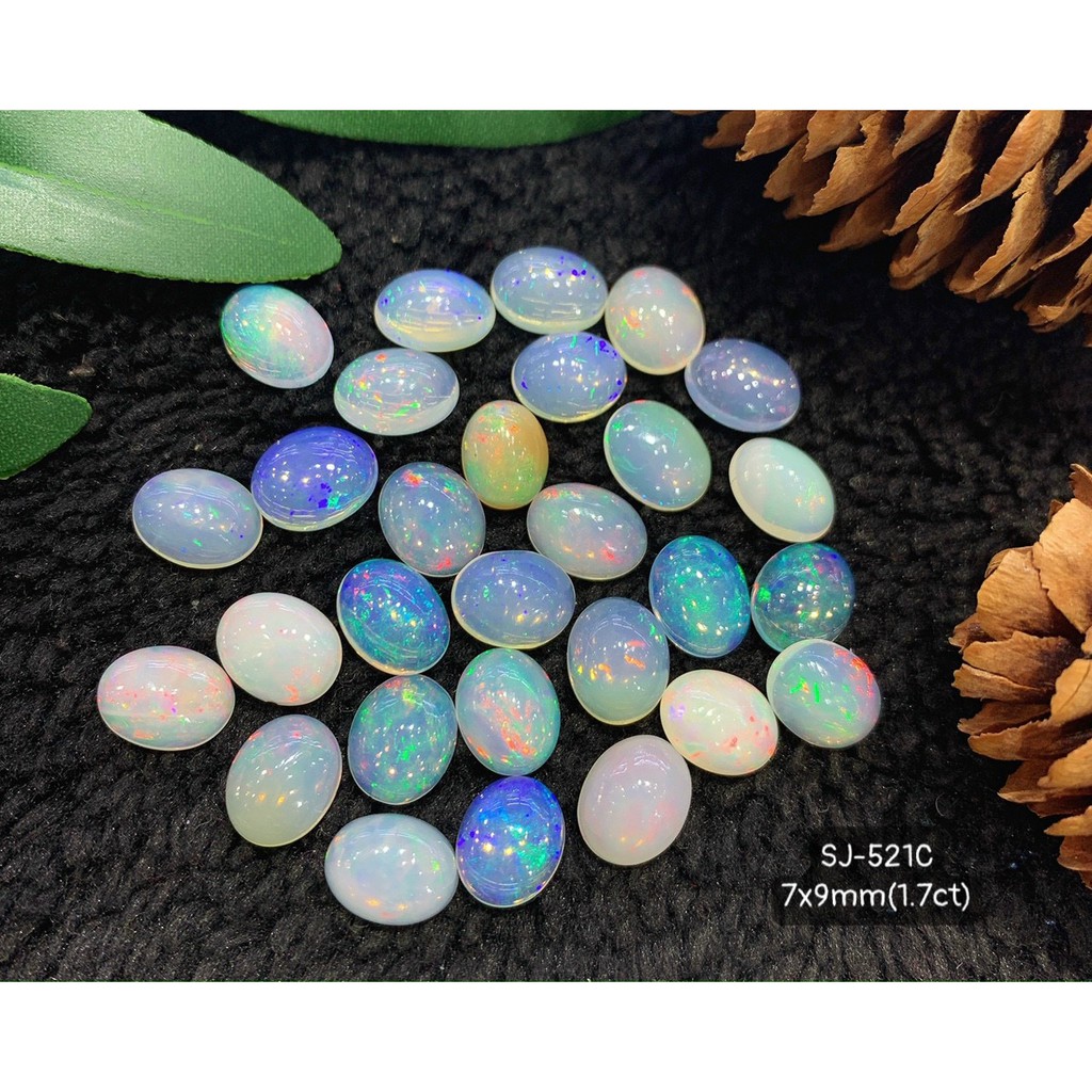 Mặt Đá Opal Màu Lắp Lánh Khỏi Chê Size Nhỏ OVAL 9*12mm-11*15mm