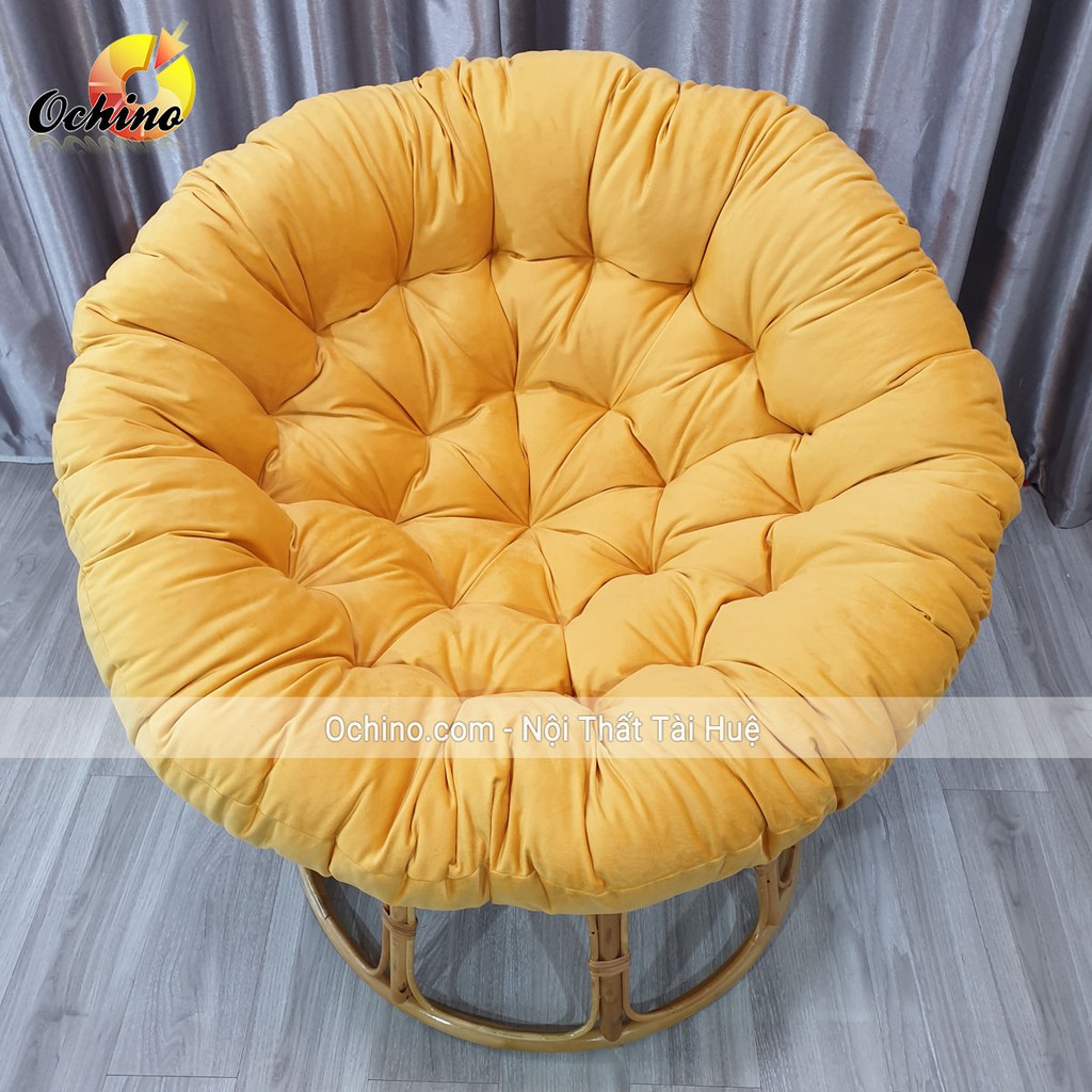 Ghế Papasan, Ghế nệm tròn thư giãn Papasan phòng khách/phòng ngủ phong cách vintage (hàng có sẵn được chọn màu nệm)