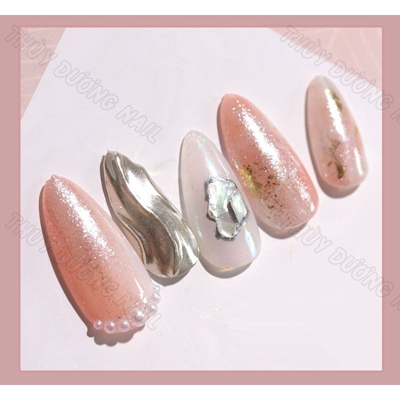 Nhũ rắc siêu mịn trắng trang trí móng, chuyên dùng làm nail