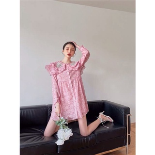 ORDER - Váy hoa cổ bèo cách điệu tiểu thư