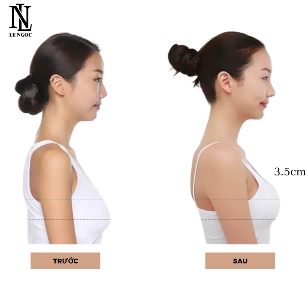 Miếng dán ngực silicone cài trước, áo dán ti chống thấm nước tạo khe nâng ngực Lê Ngọc 173