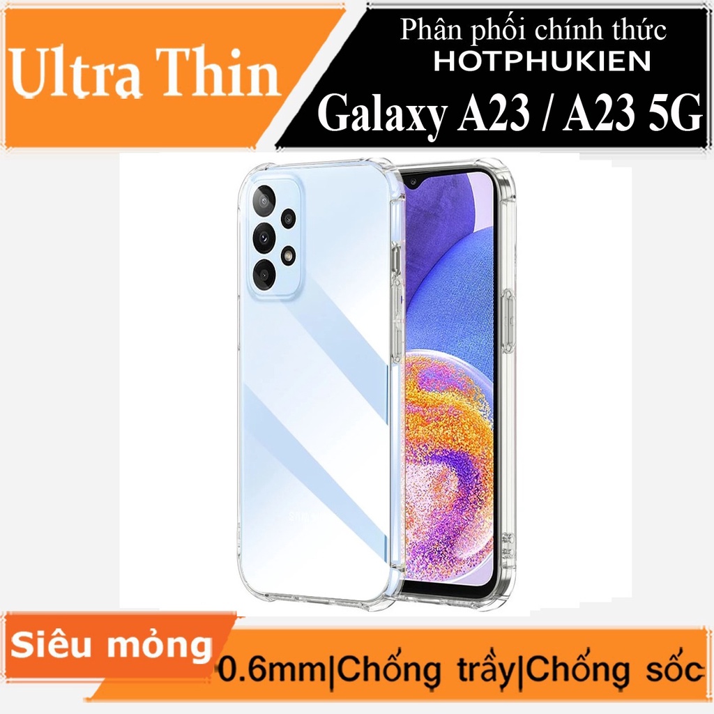 Ốp lưng silicon dẻo cho Samsung Galaxy A23 4G / A23 5G hiệu Ultra Thin siêu mỏng 0.6mm - hotphukien phân phối