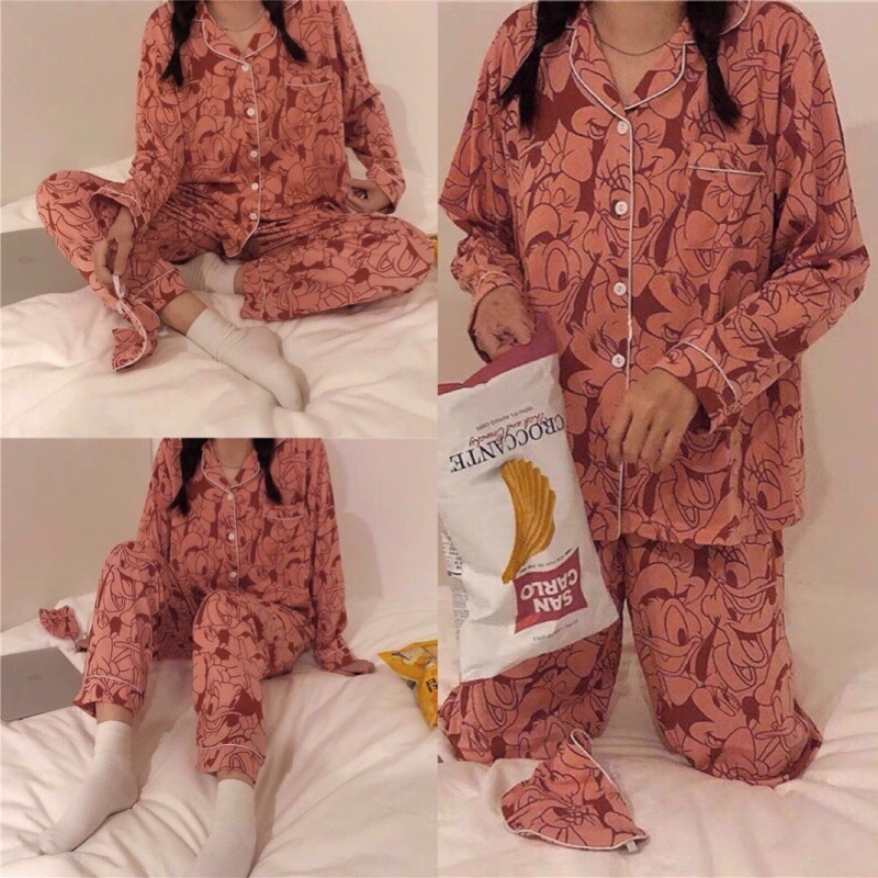 [Xả Kho]Bộ Pijama Tay Dài Quần Dài (Bộ Mặc Ngủ Nhà)
