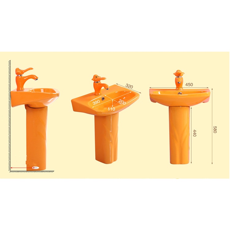 Lavabo đặt sàn , Lavabo đứng cho trẻ em nhiều màu Majst
