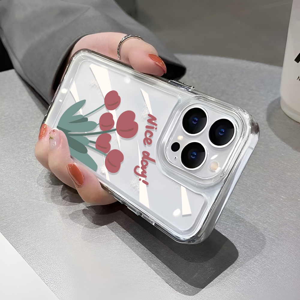 Ốp Điện Thoại Trong Suốt Hình Hoa Đỏ Cho iphone 14 Plus 11 13promax 12 7Plus X XS Max 7 8 SE 2020