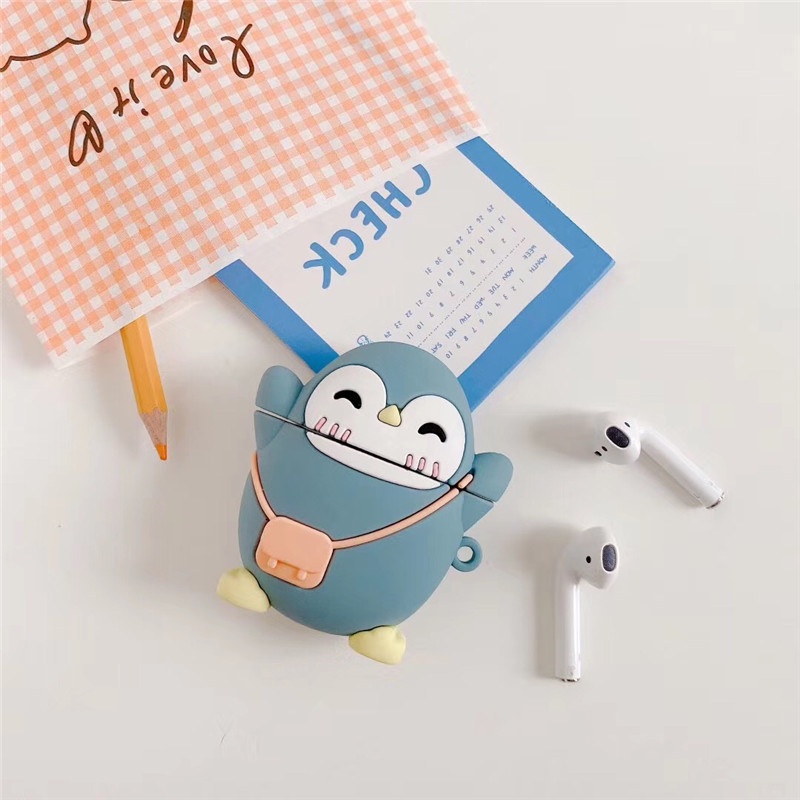 Case AirPods 1/2/Pro Vỏ Bọc Tai Nghe AirPods 1/2/Pro hình Chim Cánh Cụt Siêu Cute - MINH AN SAIGON