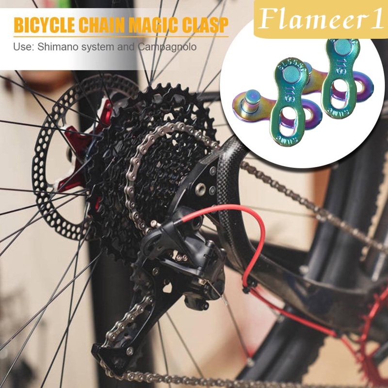 [FLAMEER1]2Pair 9/10/11/12Speed Bicycle Bike Master Chain Link Joint 9 Speed Colorful