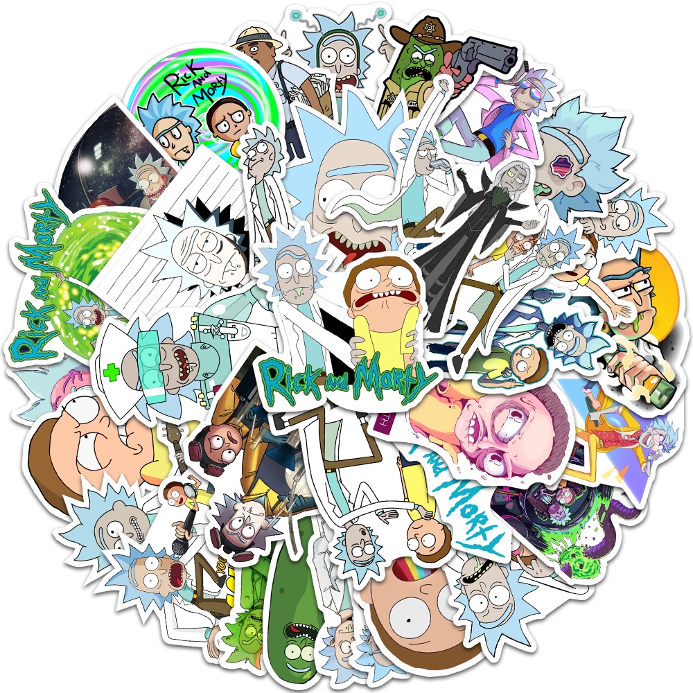 Bộ 10/35 Sticker Hoạt Hình Chống Thấm Nước