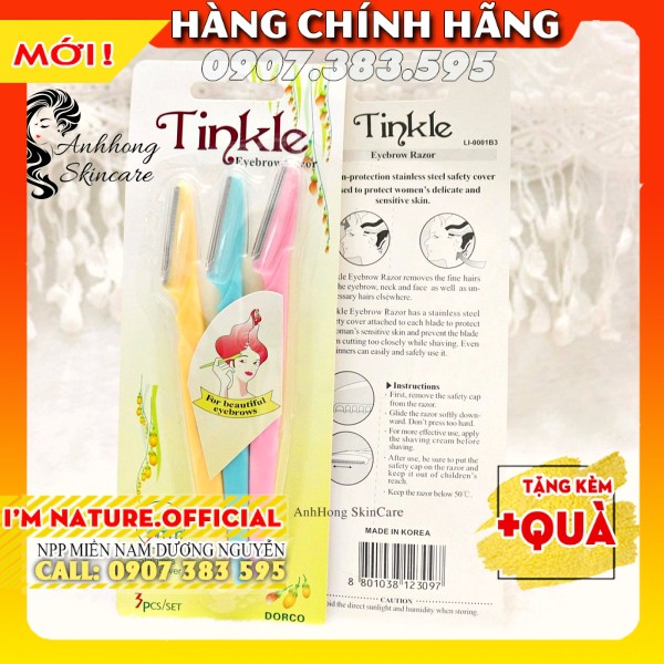 Bộ 3 Dao Cạo Chân Mày Tinkle