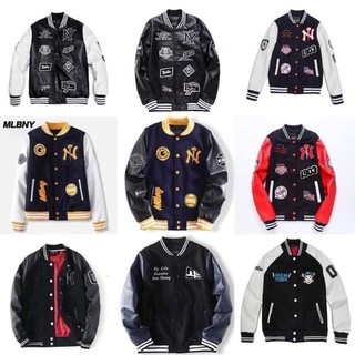 Áo Khoác Bomber Bóng Chày NY Nam Nữ Hàn Quốc