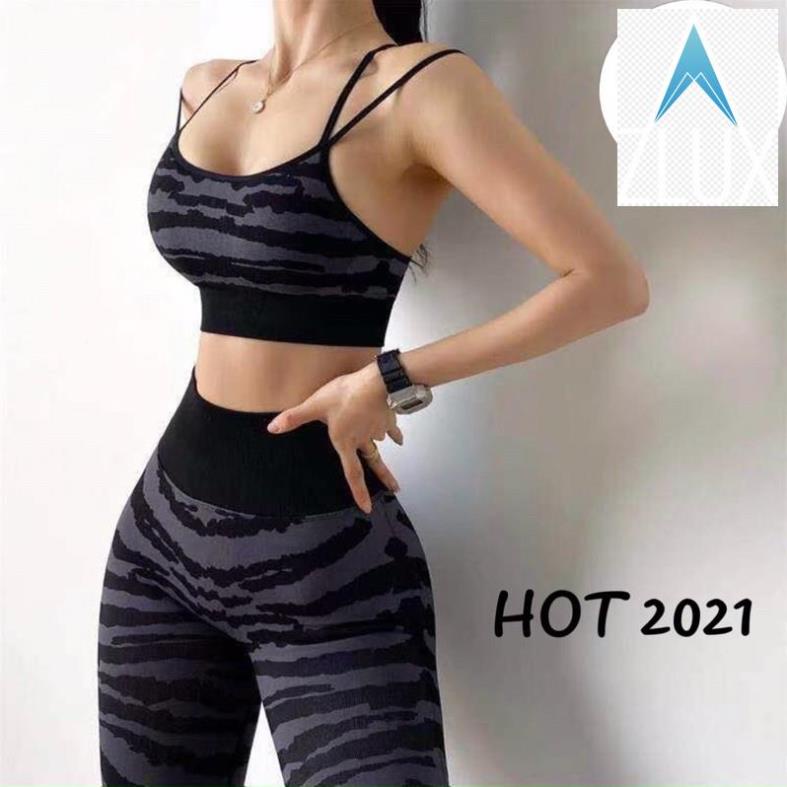 ️🎉💓 Bộ đồ tập gym yoga nữ, set tập rằn ri gel bụng tôn dáng siêu đẹp ️🎉💓