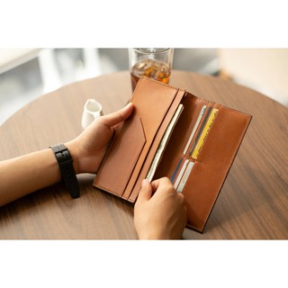 Ví dài leonardo mori, chất liệu da cachetta nhập khẩu