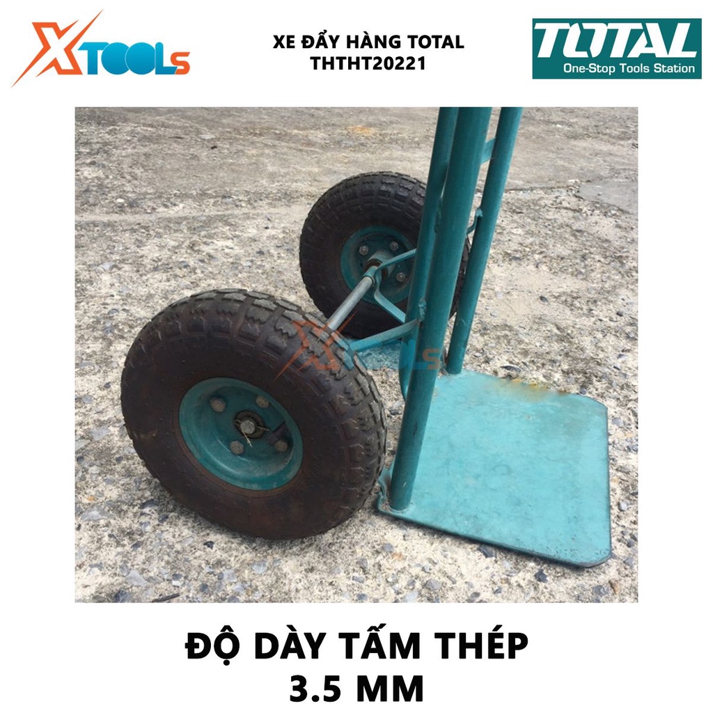 Xe đẩy hàng bằng tay TOTAL THTHT20221 | xe kéo hàng Khả năng tải: 150kg Độ dày khung ống: 1.2*25mm Độ dày tấm thép: 3.5m