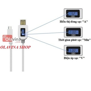 ​Dây sạc android đo thời gian, điện áp, dòng sạc