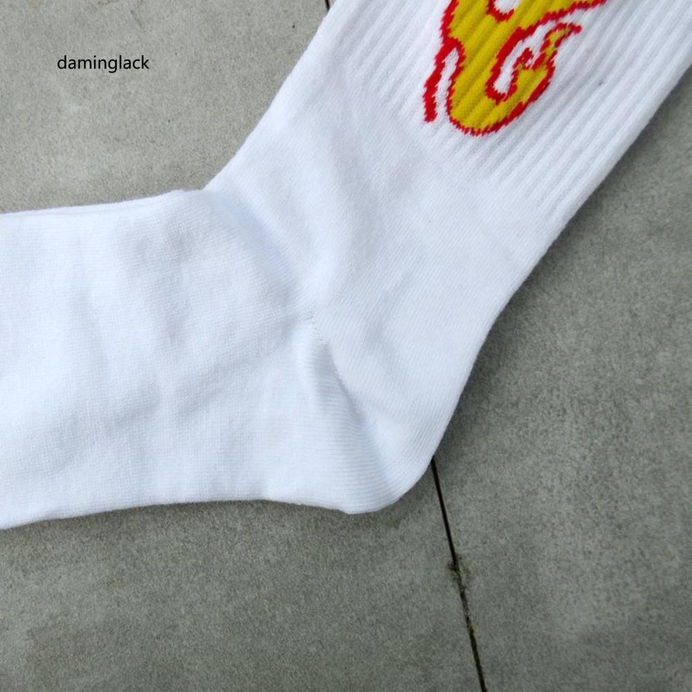 Đôi Vớ Thể Thao Bằng Vải Cotton Họa Tiết Ngọn Lửa Phong Cách Harajuku Thời Trang Dành Cho Nam Và Nữ