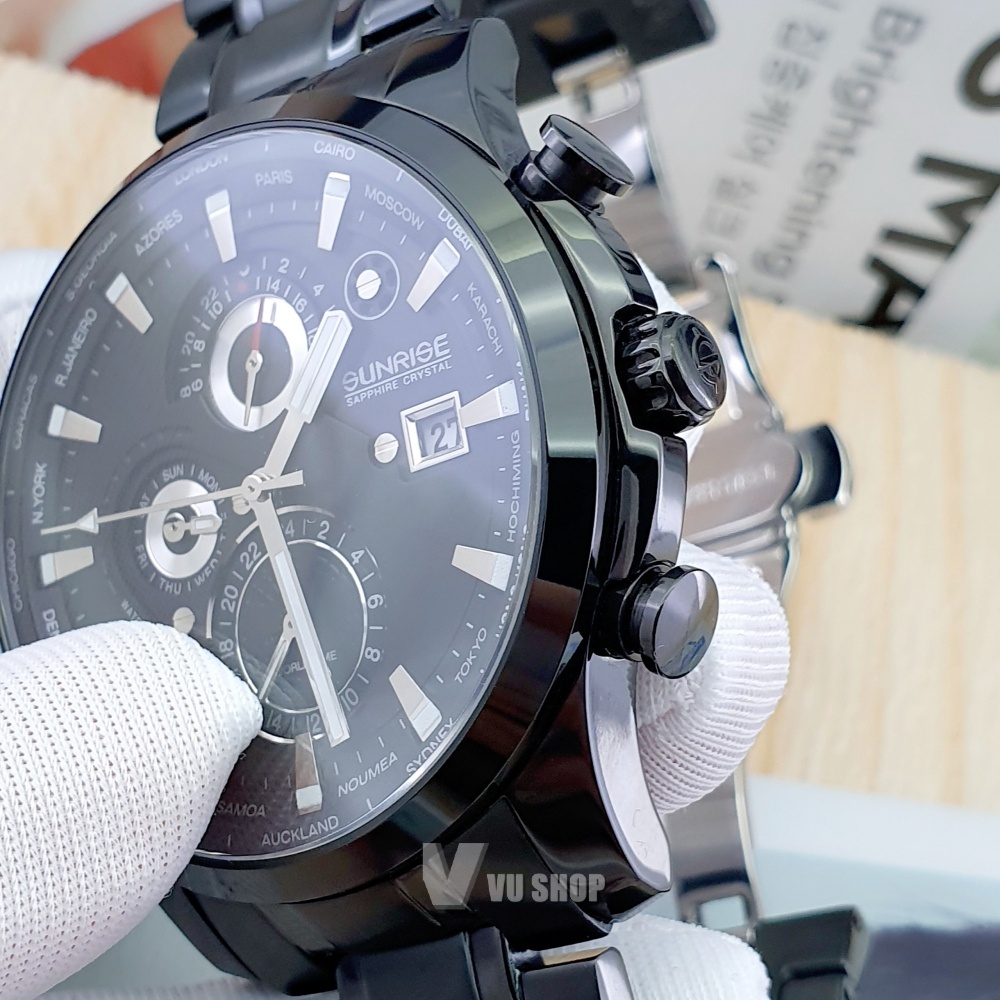 Đồng hồ nam SUNRISE 1135SA World time Chính hãng