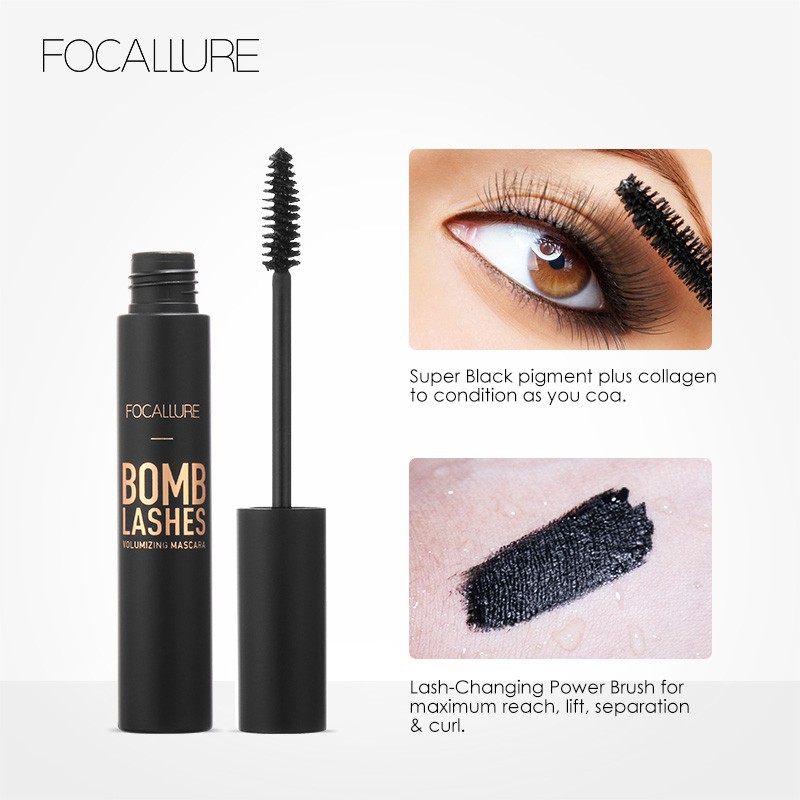 Chuốt Mi Mascara trang điểm FOCALLURE chải cong và dày lông mi tự nhiên 10g - Cocolux