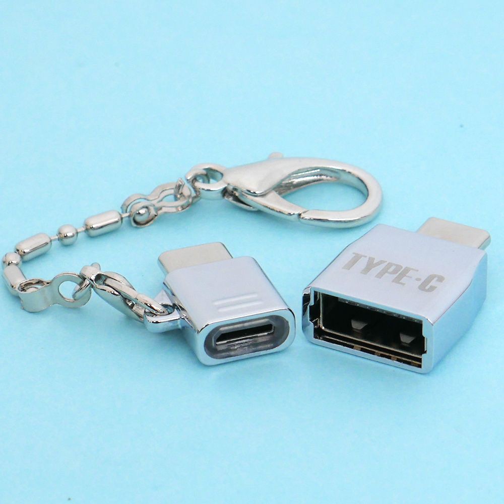 USB-C OTG Adapter 2x Metal Micro Type C Converter USB 2.0 Female to USB 3.1 Male