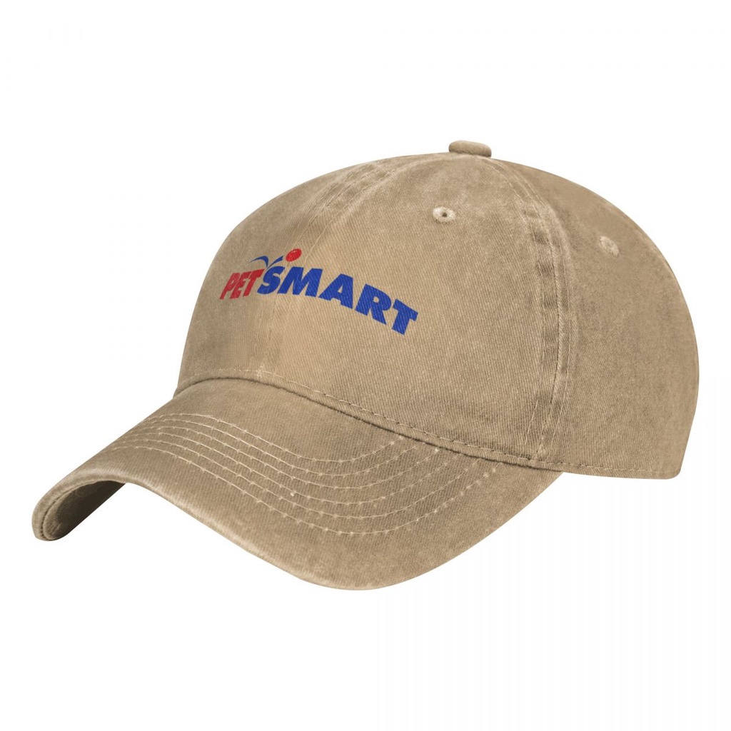 PetSmart Logo Rửa Mũ Denim Viền Cong Mũ Chống Nắng Đơn Giản Phù Hợp Với Mũ Bóng Chày Unisex Mũ Bóng 