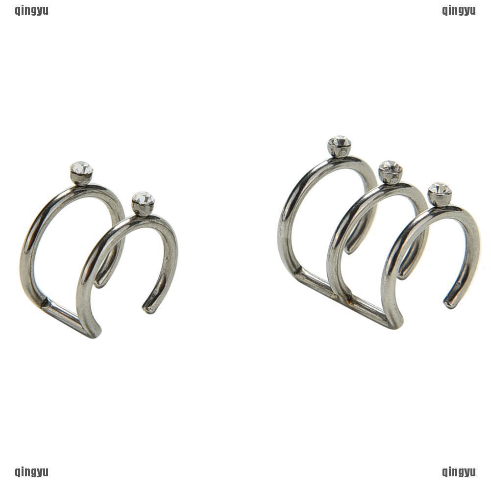 Bông Tai 2 / 3 Hàng Xoắn Bằng Bạc