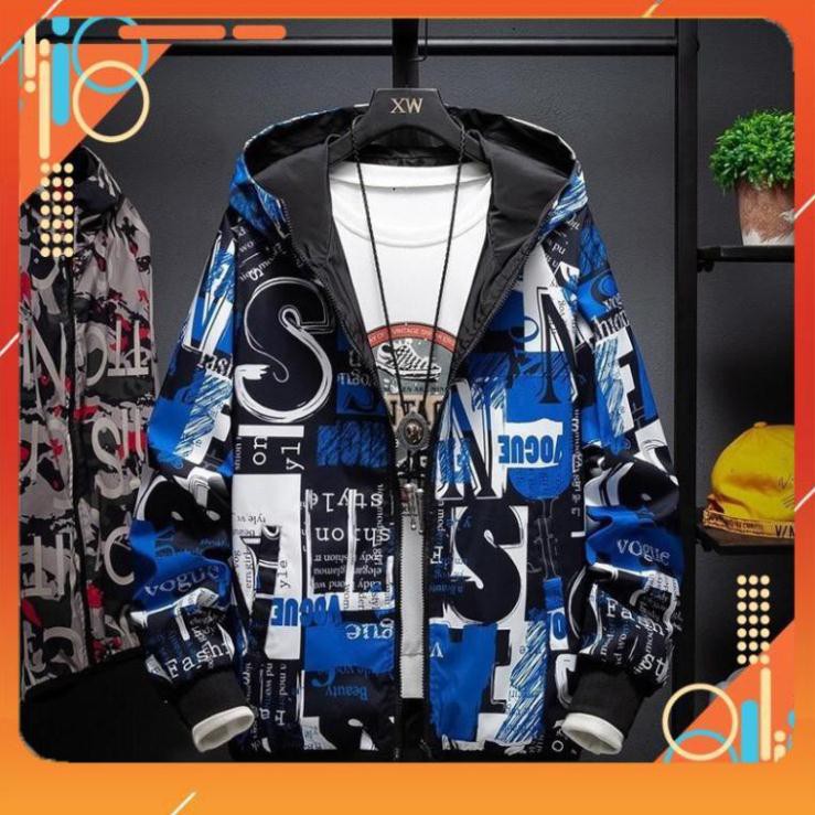 Áo khoác unisex in 3D cặp đôi King168, 2 lớp, vải dù, có túi trong dây kéo hông và nón mẫu TB