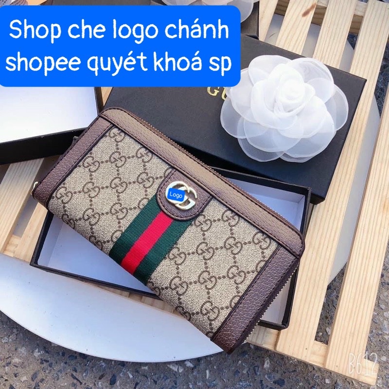 Ví dài cầm tay họa tiết kẻ sọc giữ  hàng vip đẹp