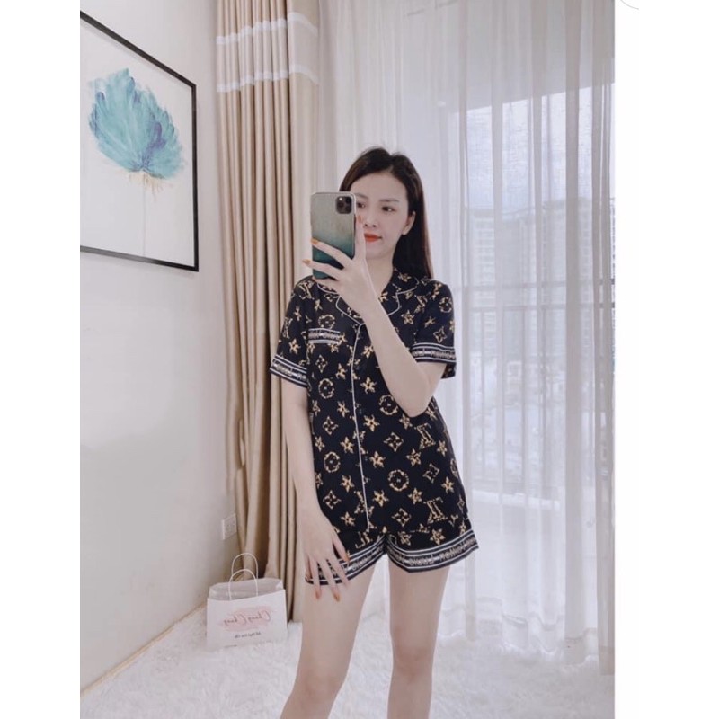 Pijama cộc đùi lụa satin cao cấp quảng 3