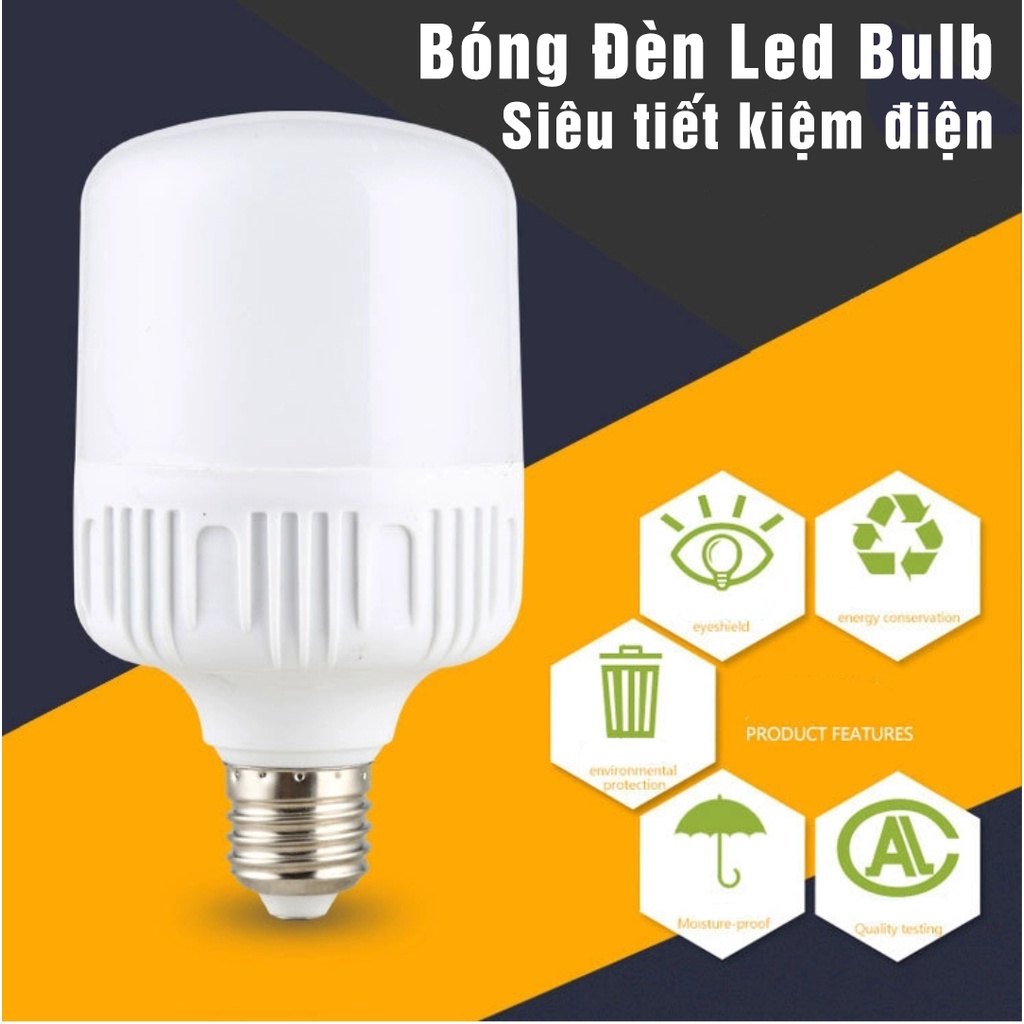 BÓNG LED TRỤ 50W 40W 30W 20W SÁNG TRẮNG - BÓNG ĐÈN LED TRẮNG TIẾT KIỆM ĐIỆN SIÊU SÁNG