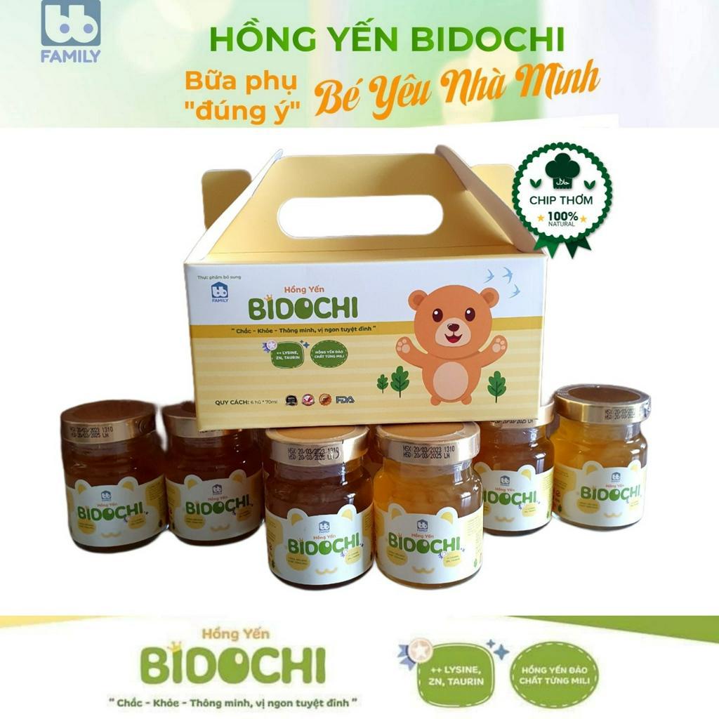 Hồng Yến Bidochi  Hỗ Trợ Trẻ Tăng Đề Kháng Từ Tự Nhiên - Cải Thiện Biếng Ăn - Hồng Yến Bidochi 1 Set 6 hũ