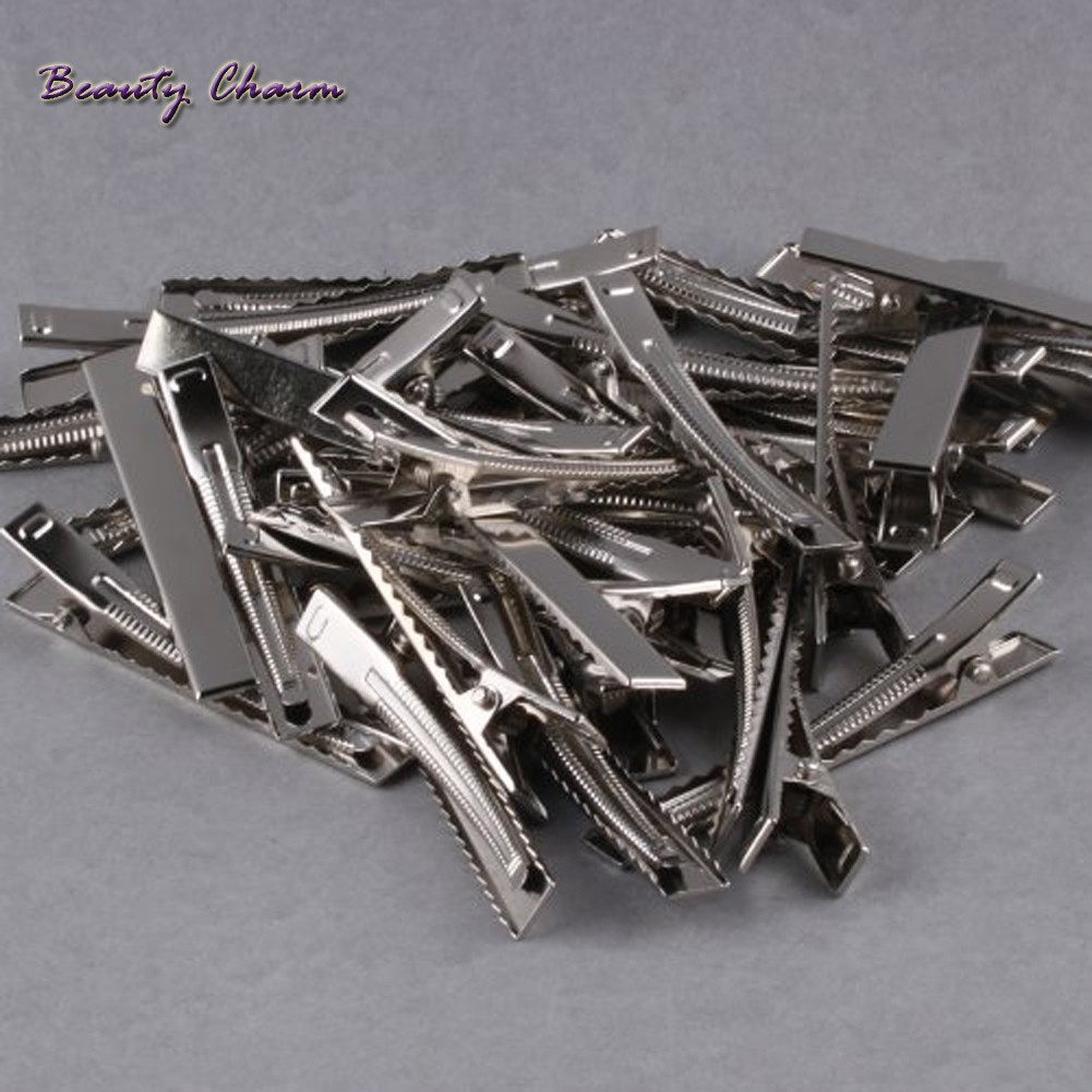 Bộ 50 kẹp tóc cá sấu bằng kim loại 32mm/35mm/40mm/45mm/55mm/65mm/75mm/95mm