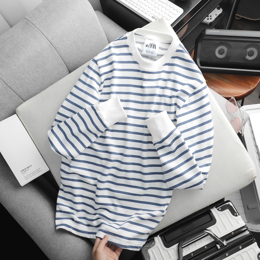 Áo Sweater kẻ sọc mềm mịn co dãn 4 chiều