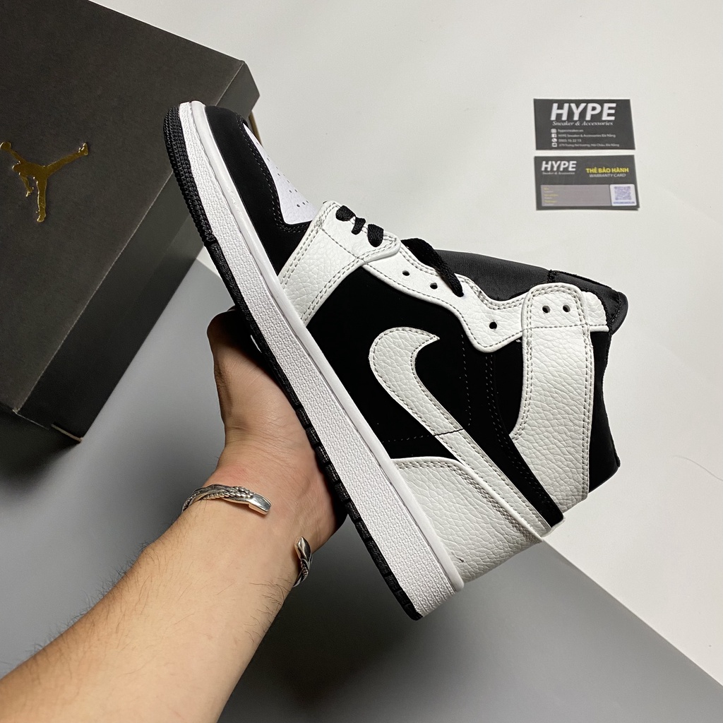 Giày Jordan 1 Mid White Black  - Hype Sneaker | Phiên bản 1:1 chuẩn.