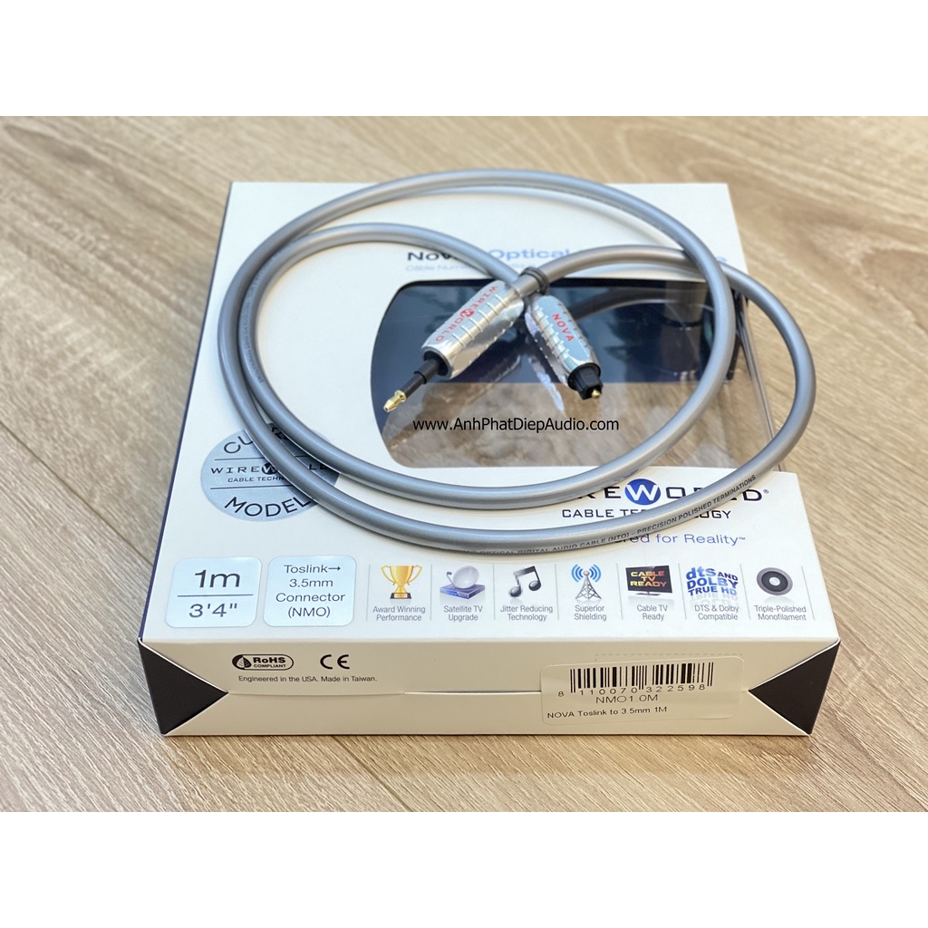 Dây optical WIREWORLD Nova Toslink to 3.5mm Optical Audio Cables