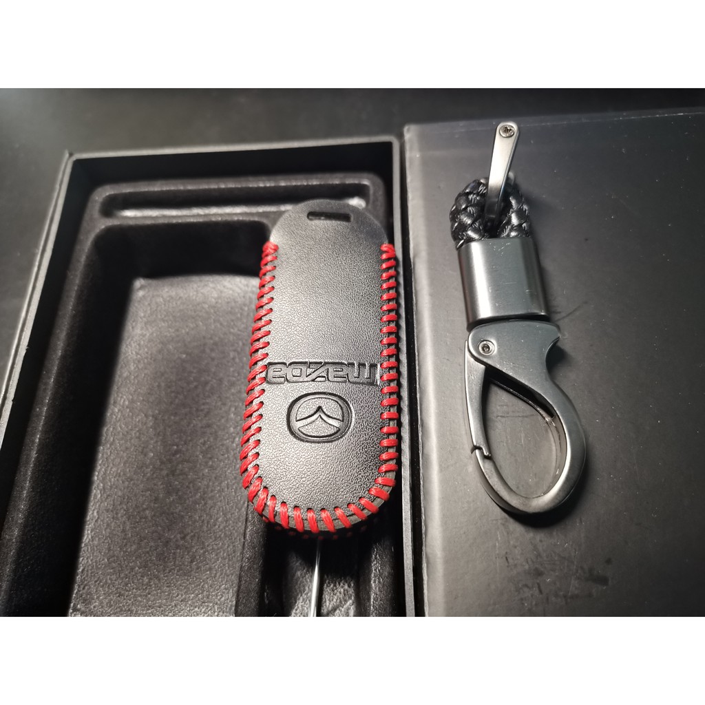 [Tặng kèm móc khóa] Bao da chìa khóa, Ốp chìa khóa carbon cho xe ô tô Mazda Mazda2; Mazda3; CX5; CX8; CX9
