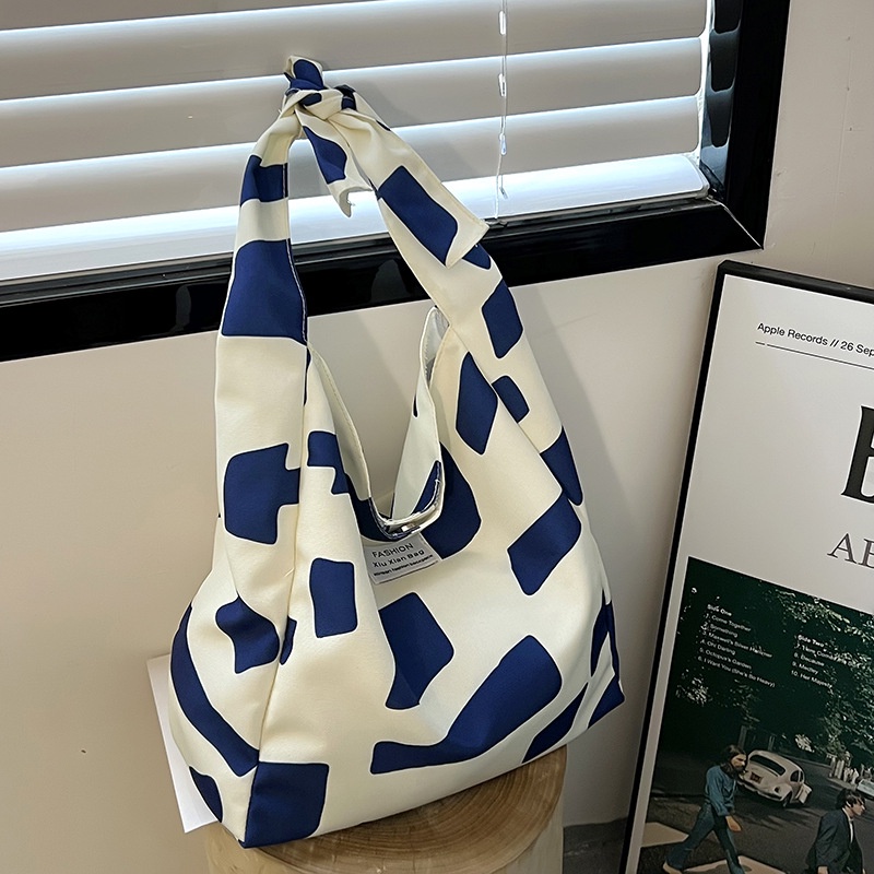 Túi Xách canvas Cỡ Lớn Họa Tiết Sọc Caro Thời Trang