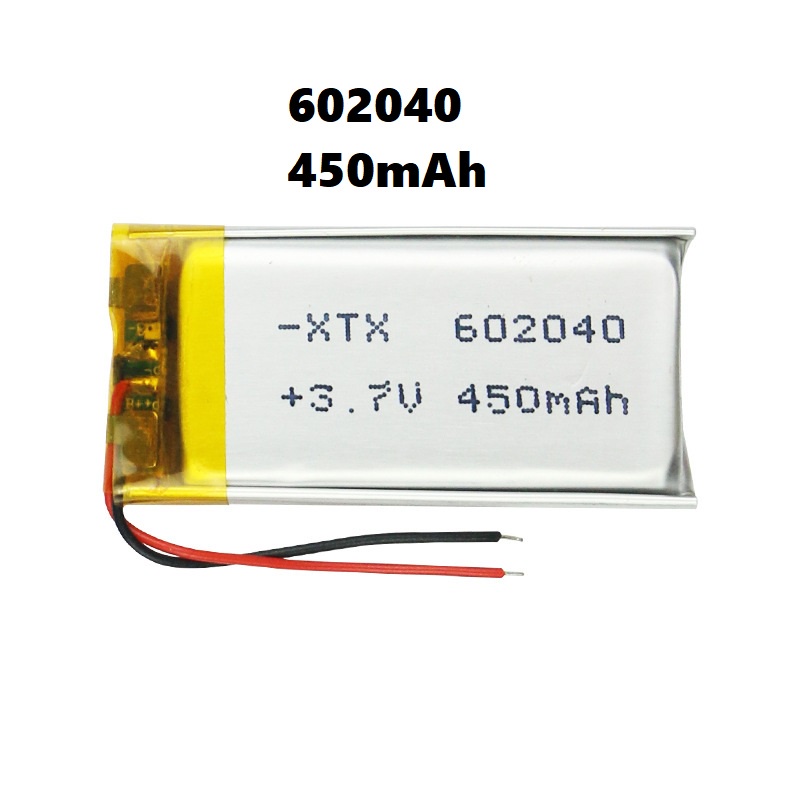 Pin Lithium 3.7V 450mAh 602040 cho micro trợ giảng, định vị GPS, máy ghi âm