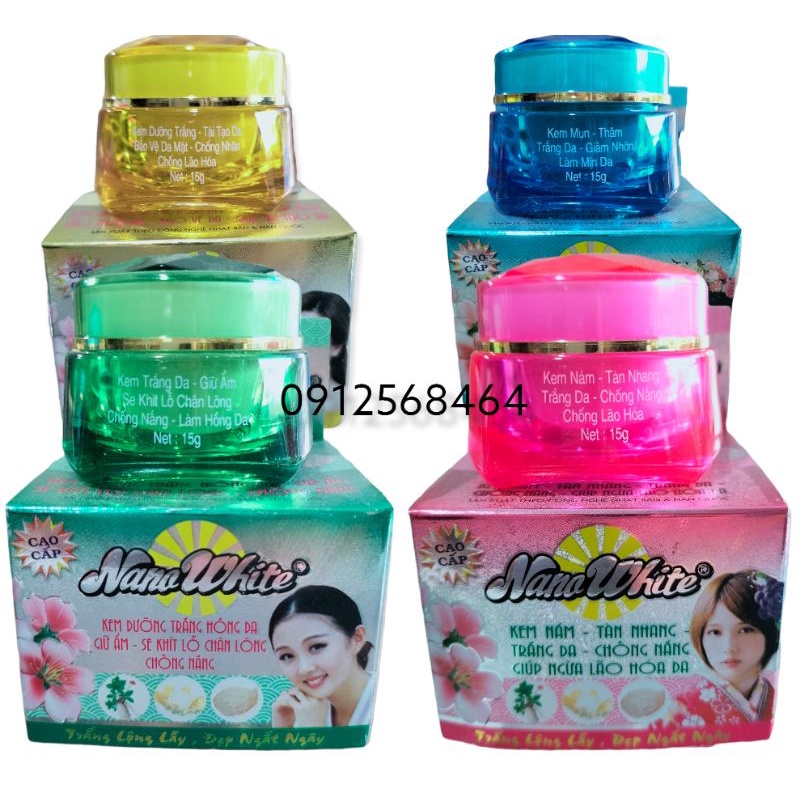 Kem Nano White Dưỡng Trắng Da Nám Tàn Nhang 4 Màu