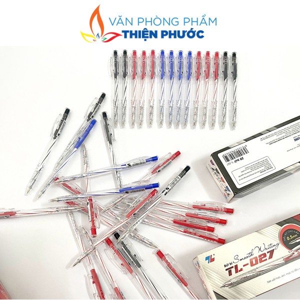 Bút bi Thiên Long 027 xanh nhiều màu - Với đầu bút 0.5mm cho nét bút thanh mảnh THIỆN PHƯỚC