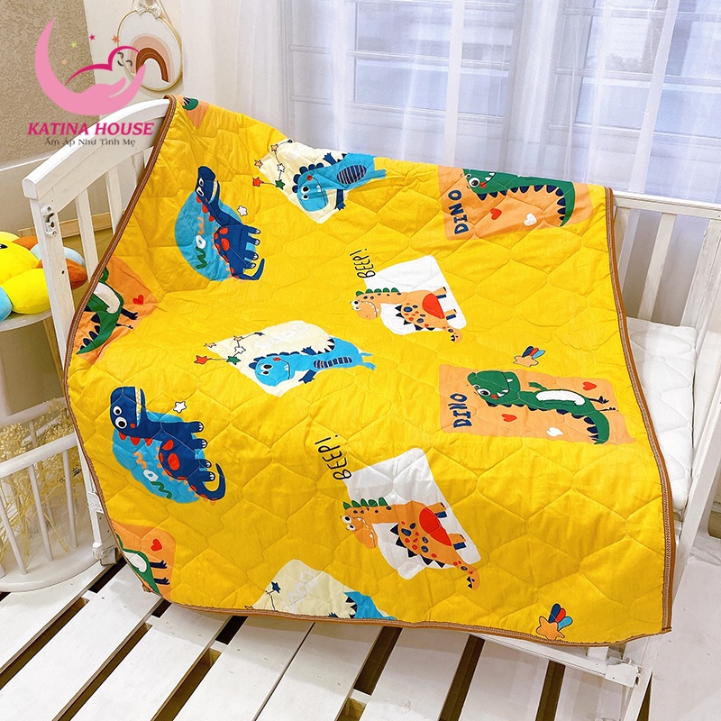 Mền cho bé đi học 1mx1m5 vải cotton mềm mát, thấm hút tốt, nhiều họa tiết đáng yêu