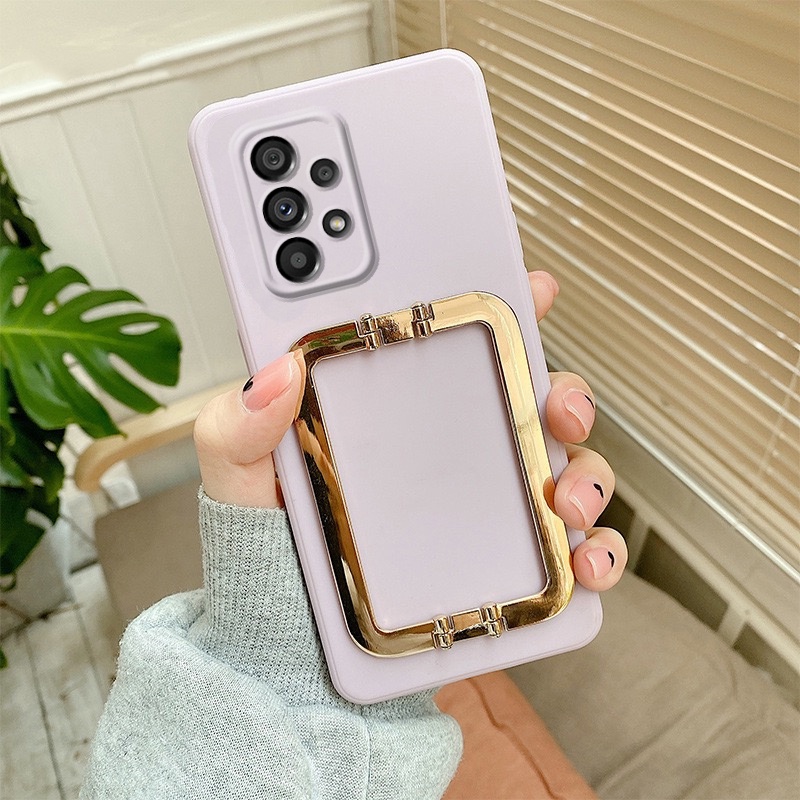 Ốp Điện Thoại tpu Silicon Mềm Màu Trơn Có Giá Đỡ Kim Loại Cho samsung galaxy a53 a73 a13 a23 a33 m33 m23 4g 5g galaxya53