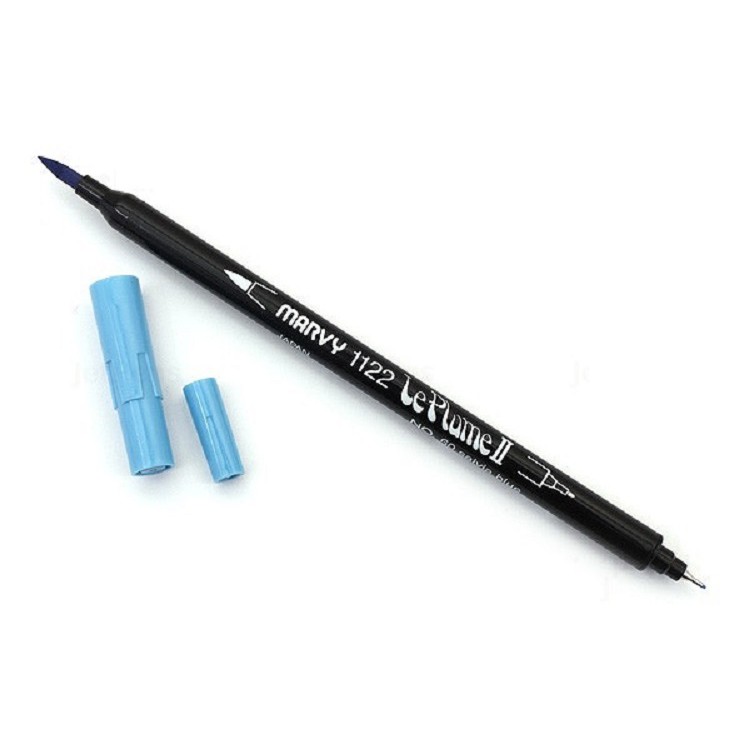 Combo 3 bút lông đầu cọ viết calligraphy Marvy Le Plume II Double-Sided Watercolor Marker - Blue Violet Colors 1