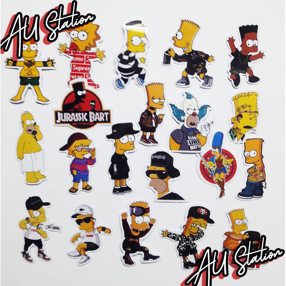 THE SIMPSONS nhựa PVC không thấm nước, dán nón bảo hiểm, laptop, điện thoại, Vali, xe, ... *SIMPSONS* Cực COOL