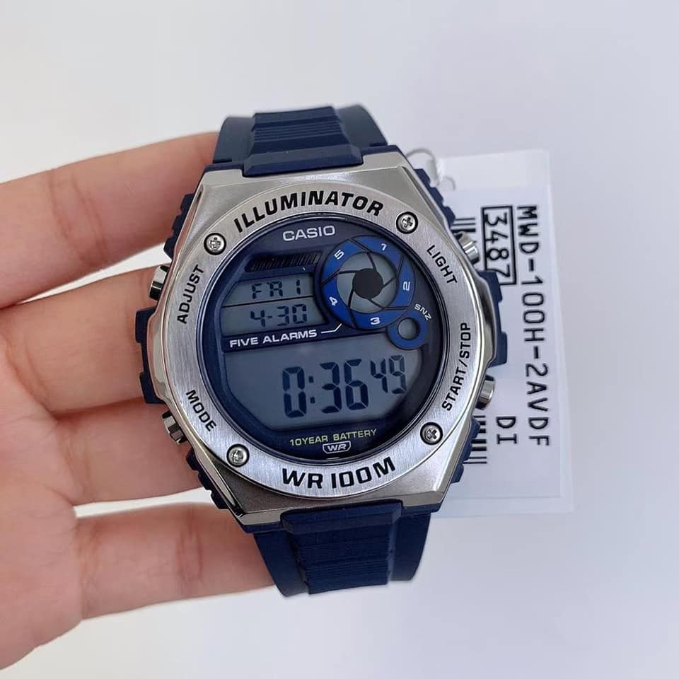 Đồng hồ nam dây nhựa Casio Anh Khuê MWD-100H-2AVDF