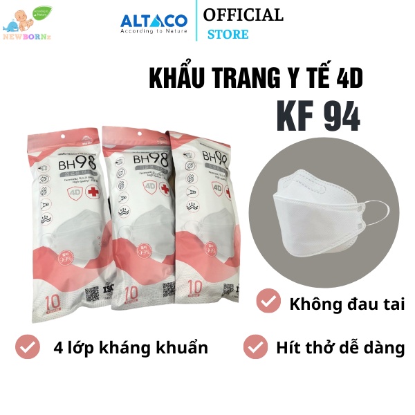Nửa thùng khẩu trang kháng khuẩn KF94 BH98 tiêu chuẩn Hàn Quốc, 15 túi/150c
