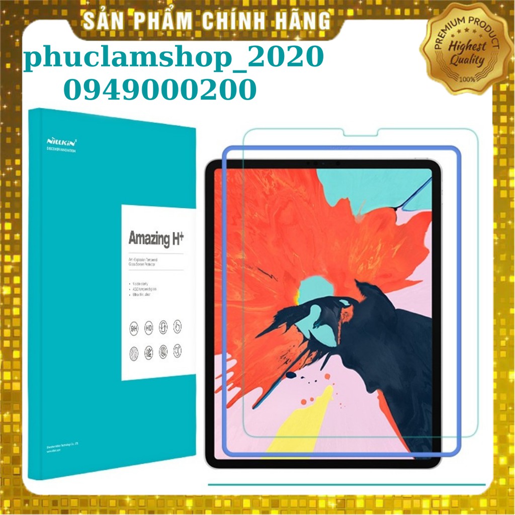 Kính cường lực Nillkin Amazing H+ cho iPad Pro 12.9/11.0 inch 2018/2020/2021/10.9/10.5/10.2/Gen 7/8/9.7/Mini/Air 3/4/5/6