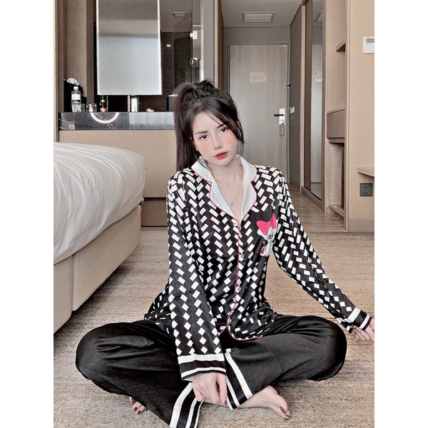 Đồ bộ pijama mặc nhà Lụa cho bạn nữ dưới 62kg hàng cao cấp