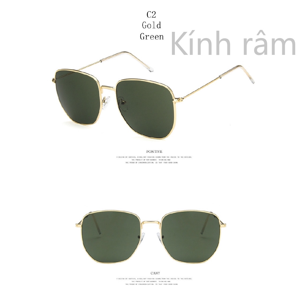Kính mát gọng kim loại chống nắng UV400 cho nam &amp; nữ
