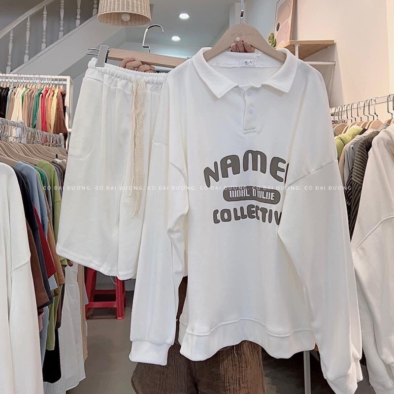 [SẴN-ẢNH THẬT] Sét Bộ Thể Thao Áo Polo NAMED Dáng Rộng Kèm Quần Unisex Chất Bo Tăm Dầy Dặn